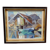 Swedish Oil on Canvas – “Lakeside Hut” by EVERT GRYNNING