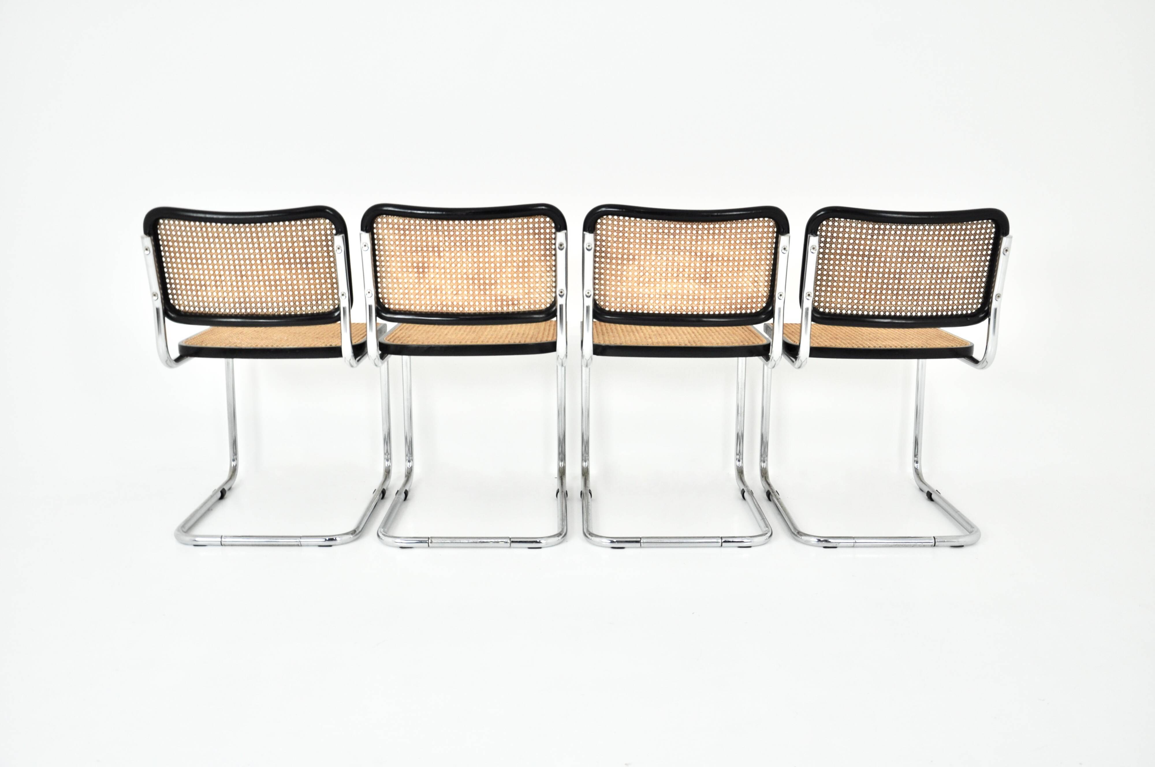 Set of 4 B32 Style Dining Chairs by Marcel Breuer