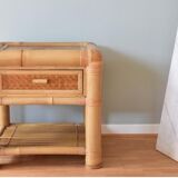 Vintage bamboo bedside tables
