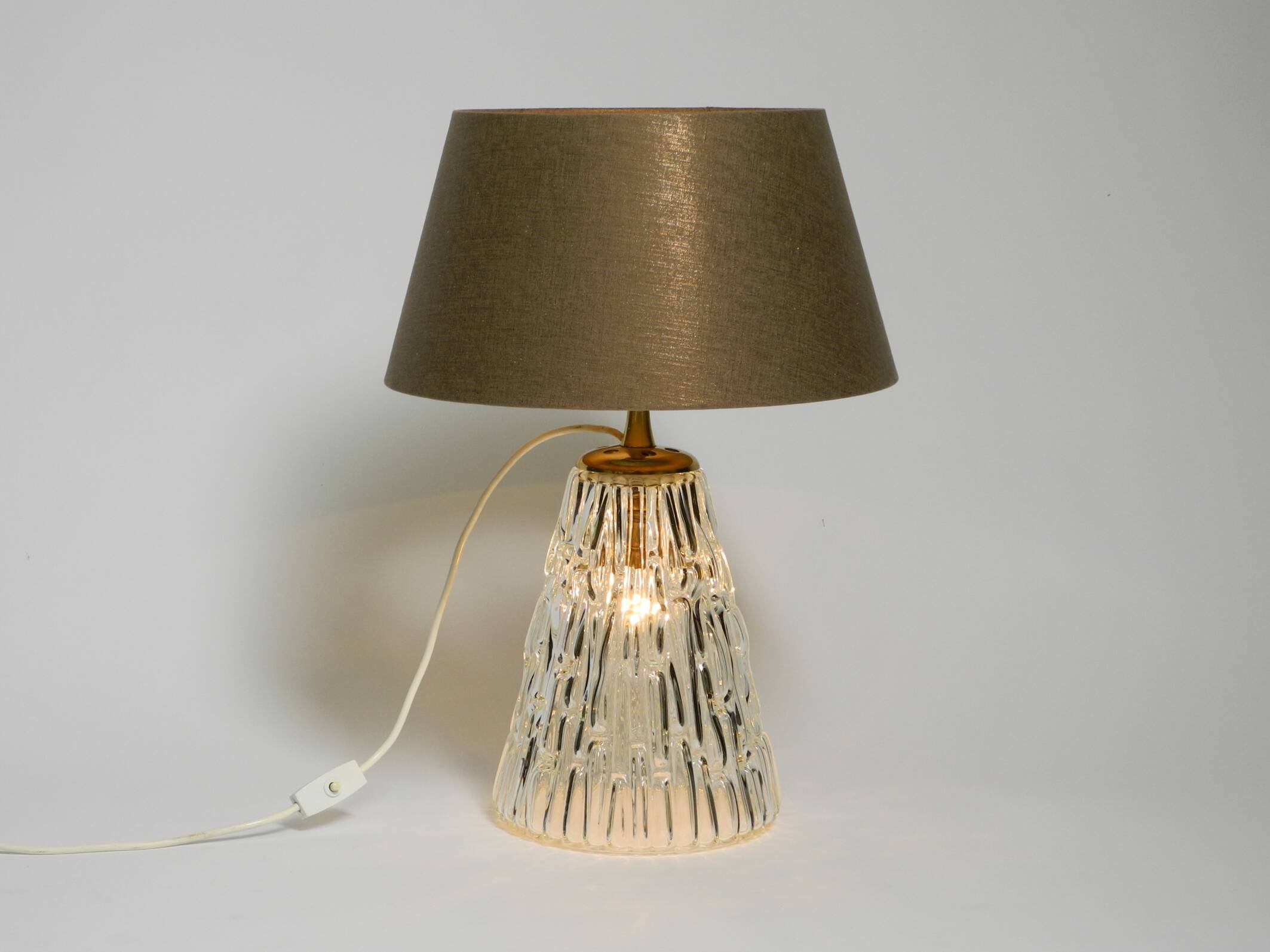 Heavy large Mid Century Modern glass table lamp by Rupert Nikoll Vienna | h