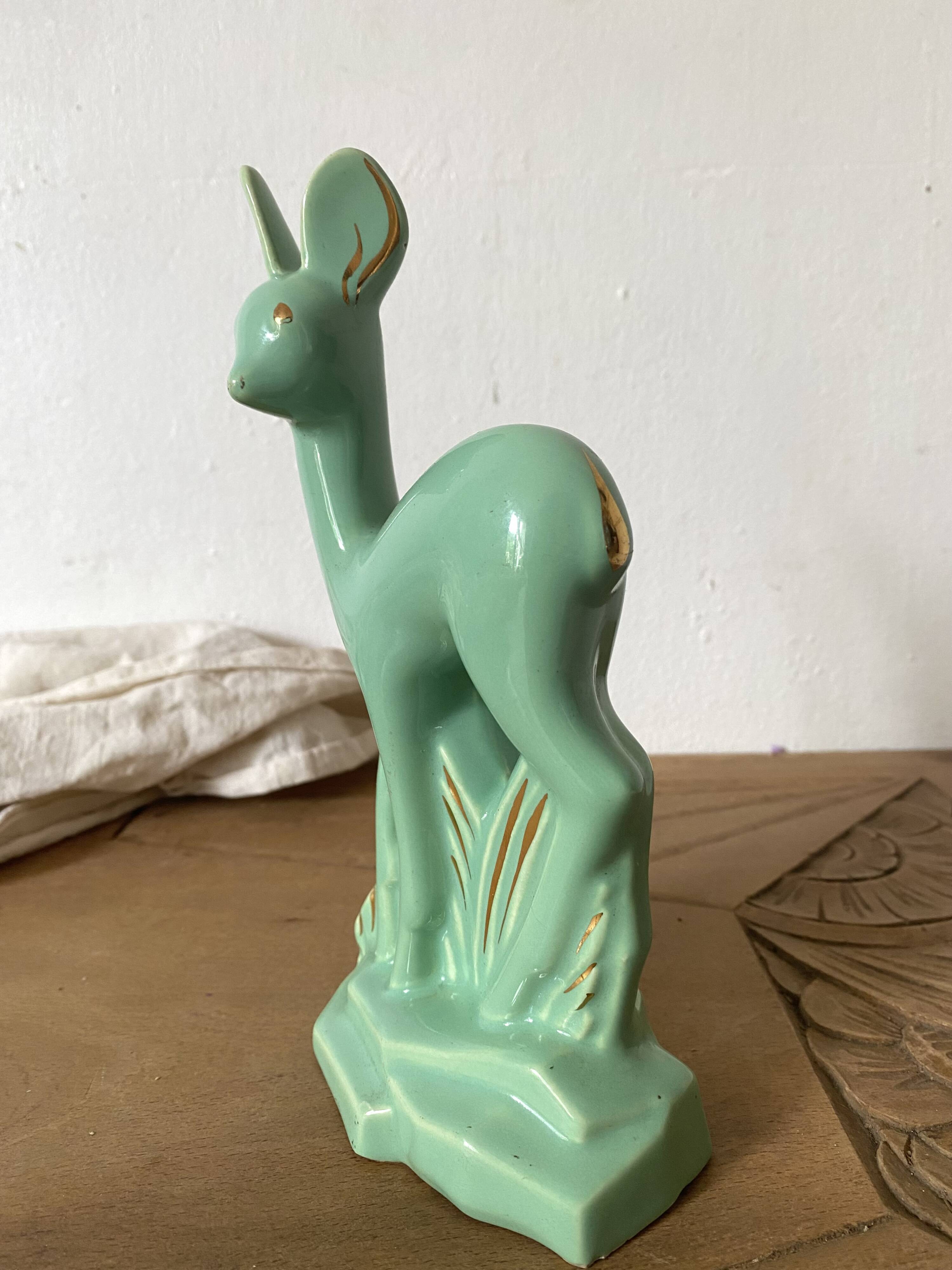 Art Deco Ceramic Doe