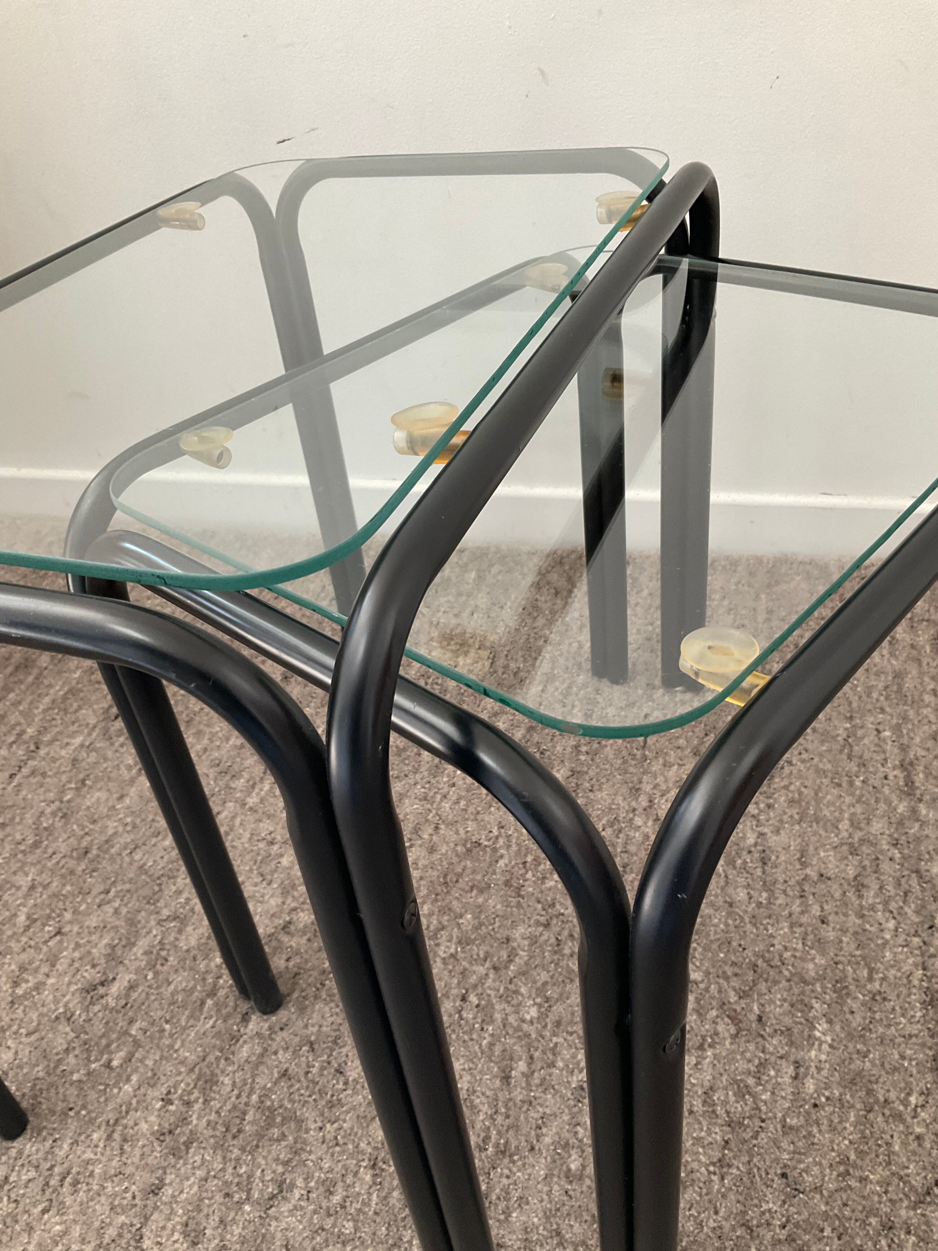 Pair of 2 vintage pull-out tables from the 70s-80s