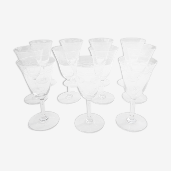 Set de 11 verres à vin en cristal années 1930