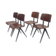 Lot of 4 vintage school chairs Galvanitas S16 Netherlands