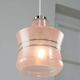 Vintage Italian Chrome and Pink Glass Pendant Lamp