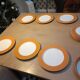 Orange Limoges porcelain plates