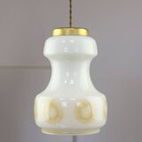 Mid-Century Italian Opaline and Brass Pendant Lamp