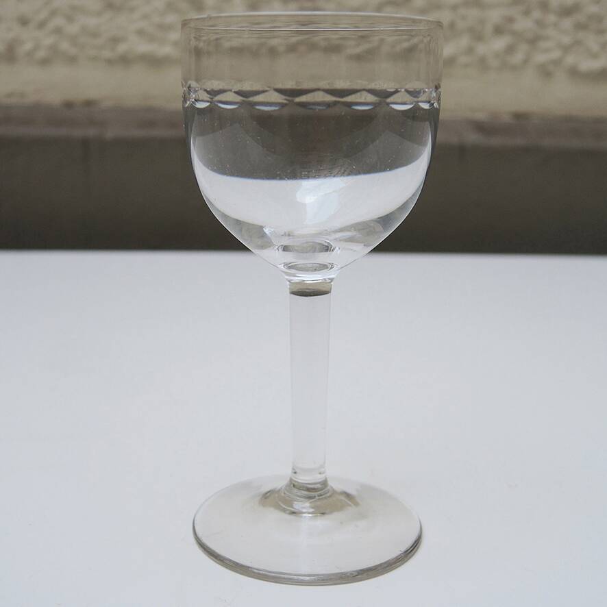 Antique Port Glass - Engraved Pattern