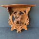 Black Forest carved wooden wall console, dog decor, folk art circa 1900
