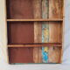 Wall shelf 3 shelves + 4 hooks cast iron in polychrome wood