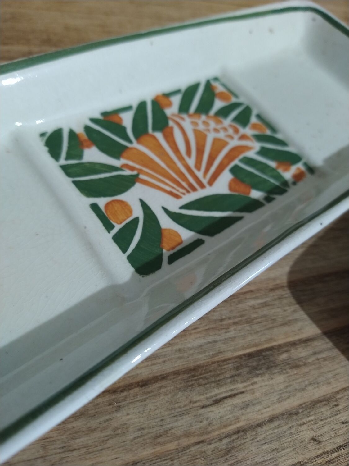 Empty pocket vintage ceramic soap holder