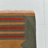 2x6 Red & Green Short Kilim Runner Rug, 73x188Cm