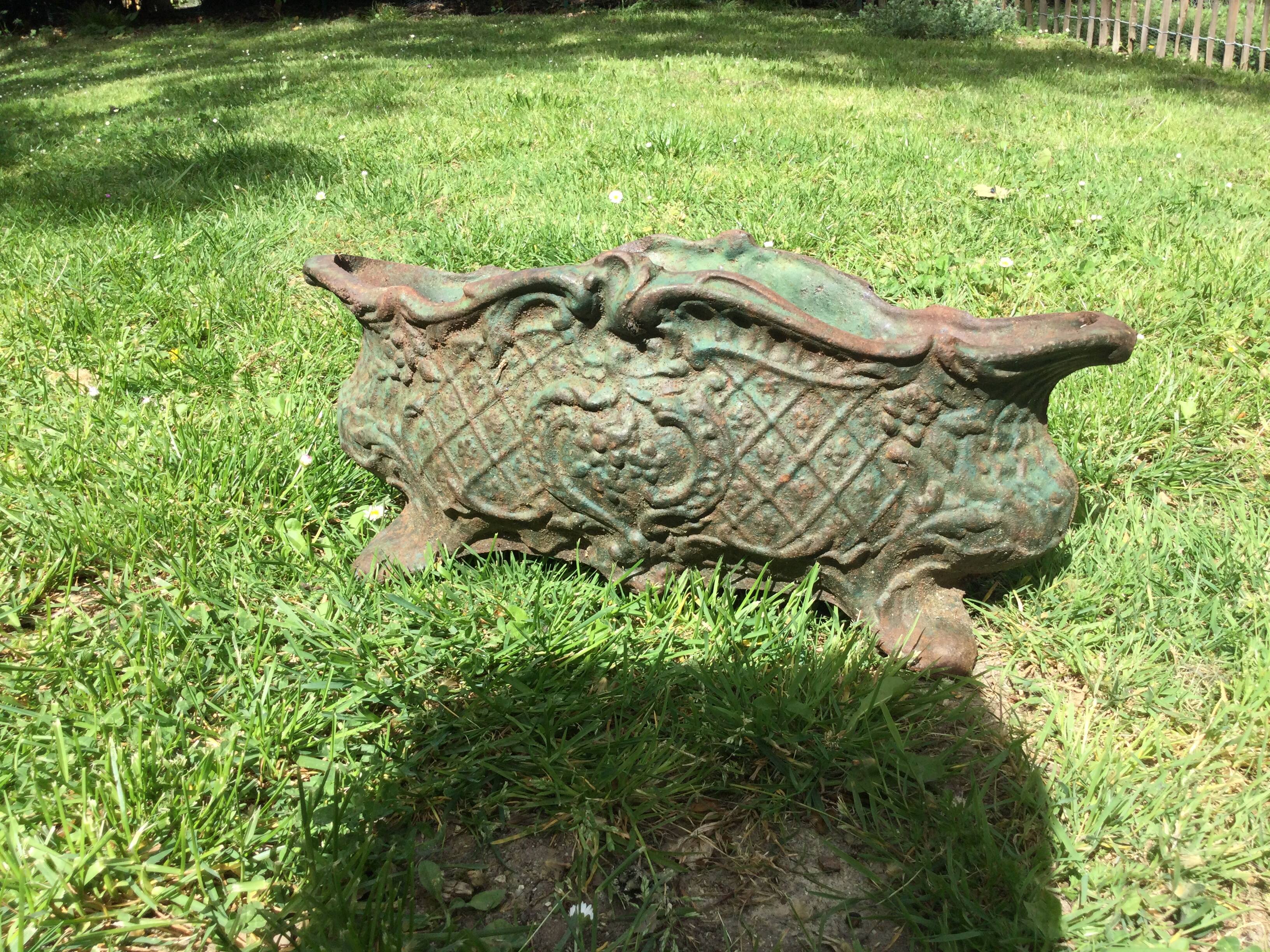 Antique cast iron planter