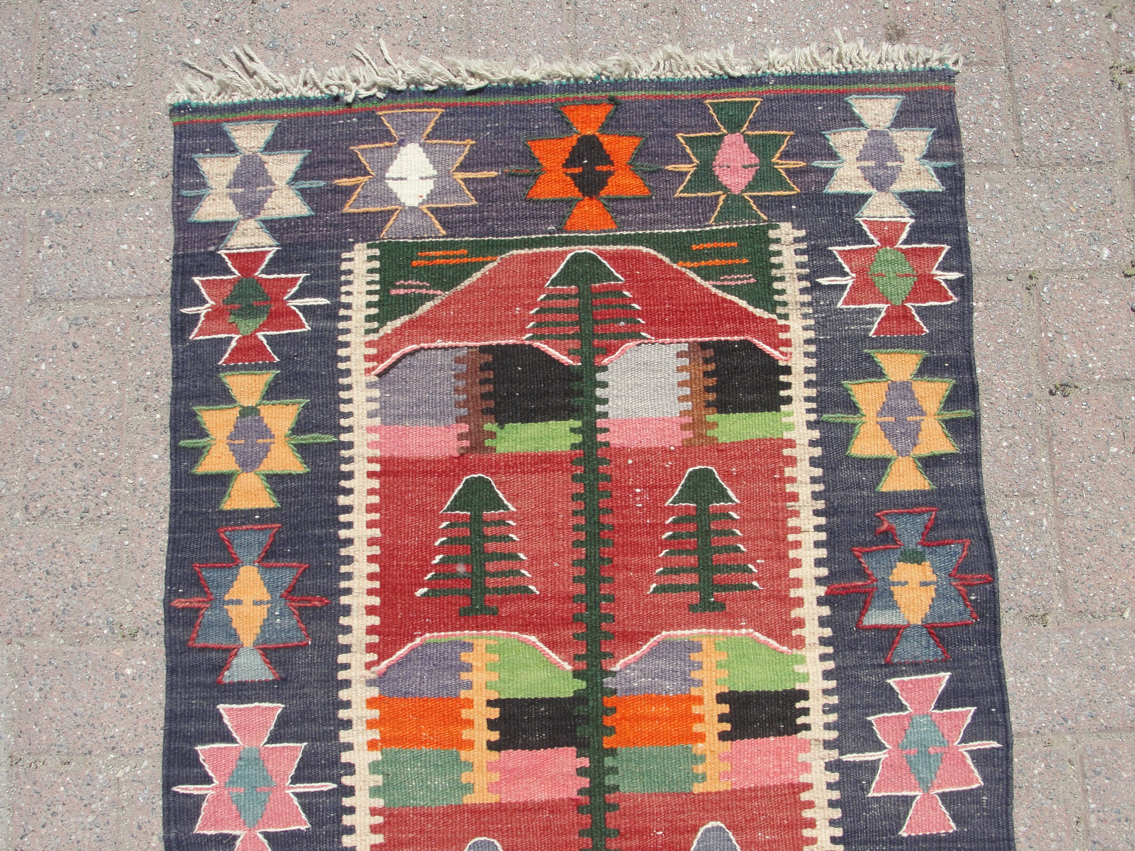 Handmade small kilim rug