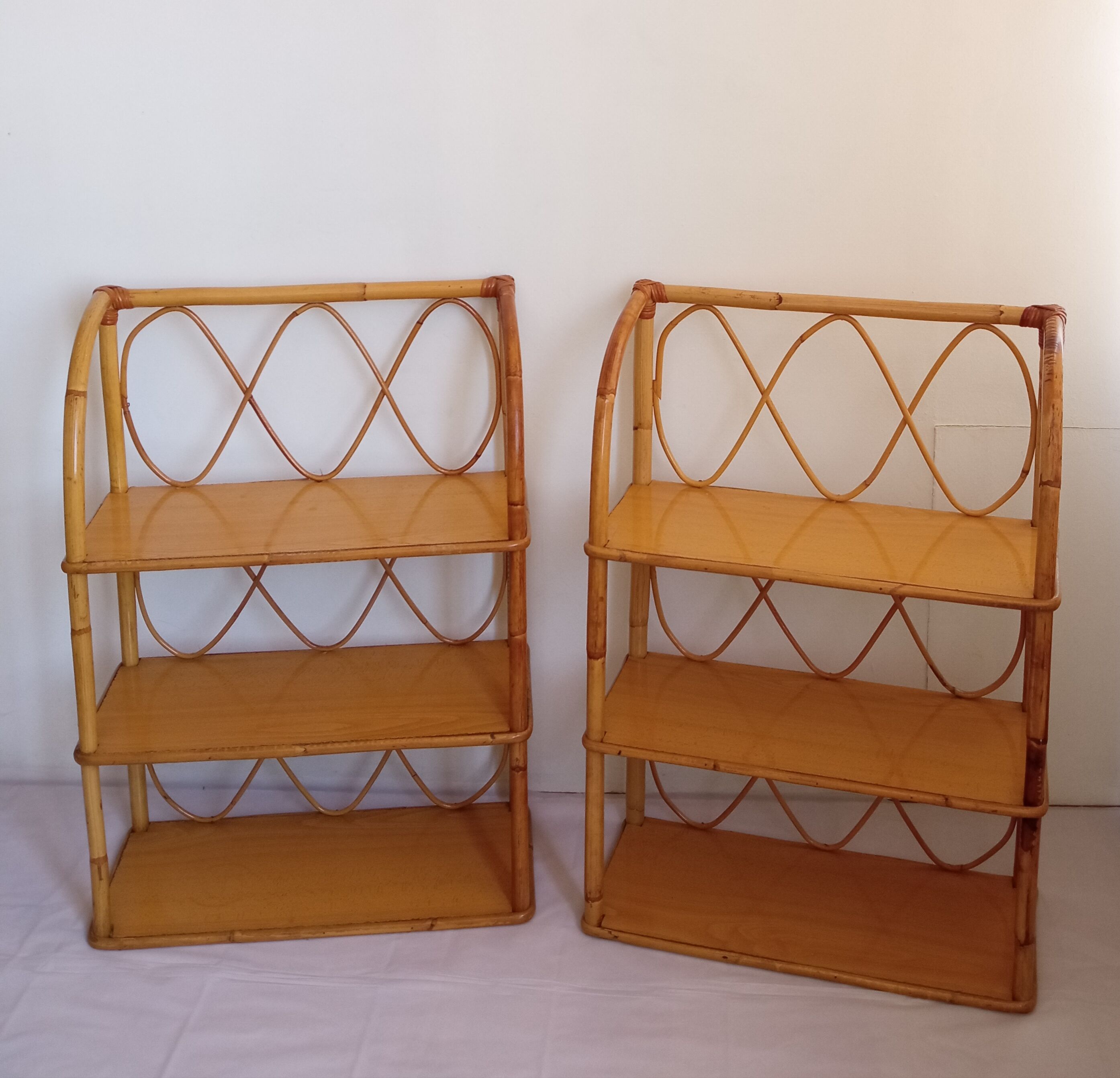 Set of bamboo shelves