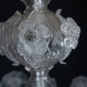 1940s Vintage Murano Clear Glass Chandelier, Classic Italian Art Glass