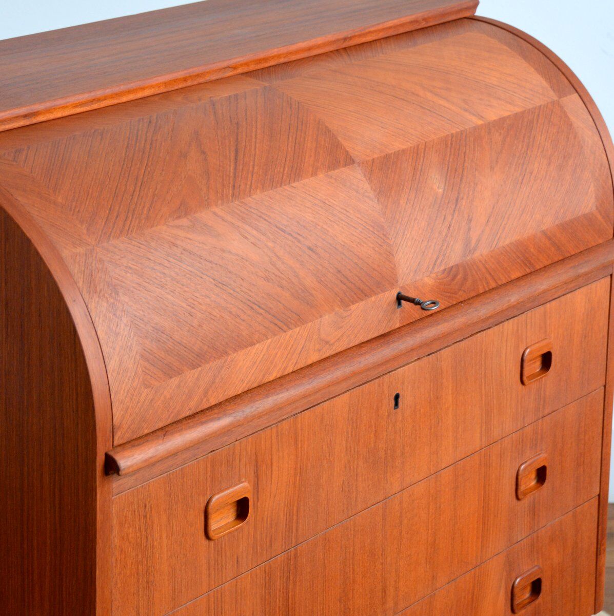 Swedish secretary sliding tray teak 1950s