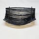 Large Vintage Black Bamboo Fruit Basket