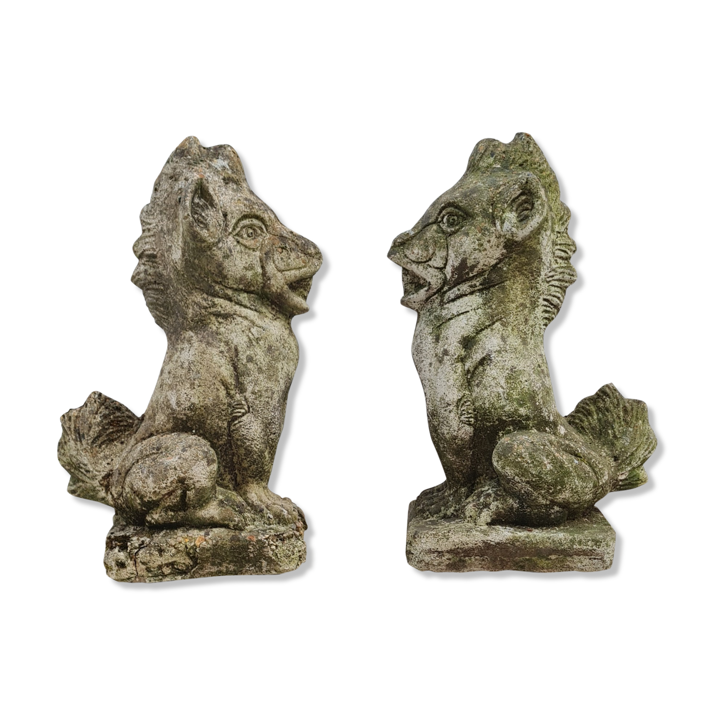 Reconstructed stone garden statues