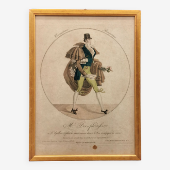 Tableau Dandy Caricatures Parisiennes Martinet 1810