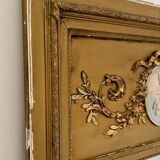 Miroir trumeau doré ancien de style Louis XVI