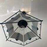 Post Modern pendant light in metal and glass