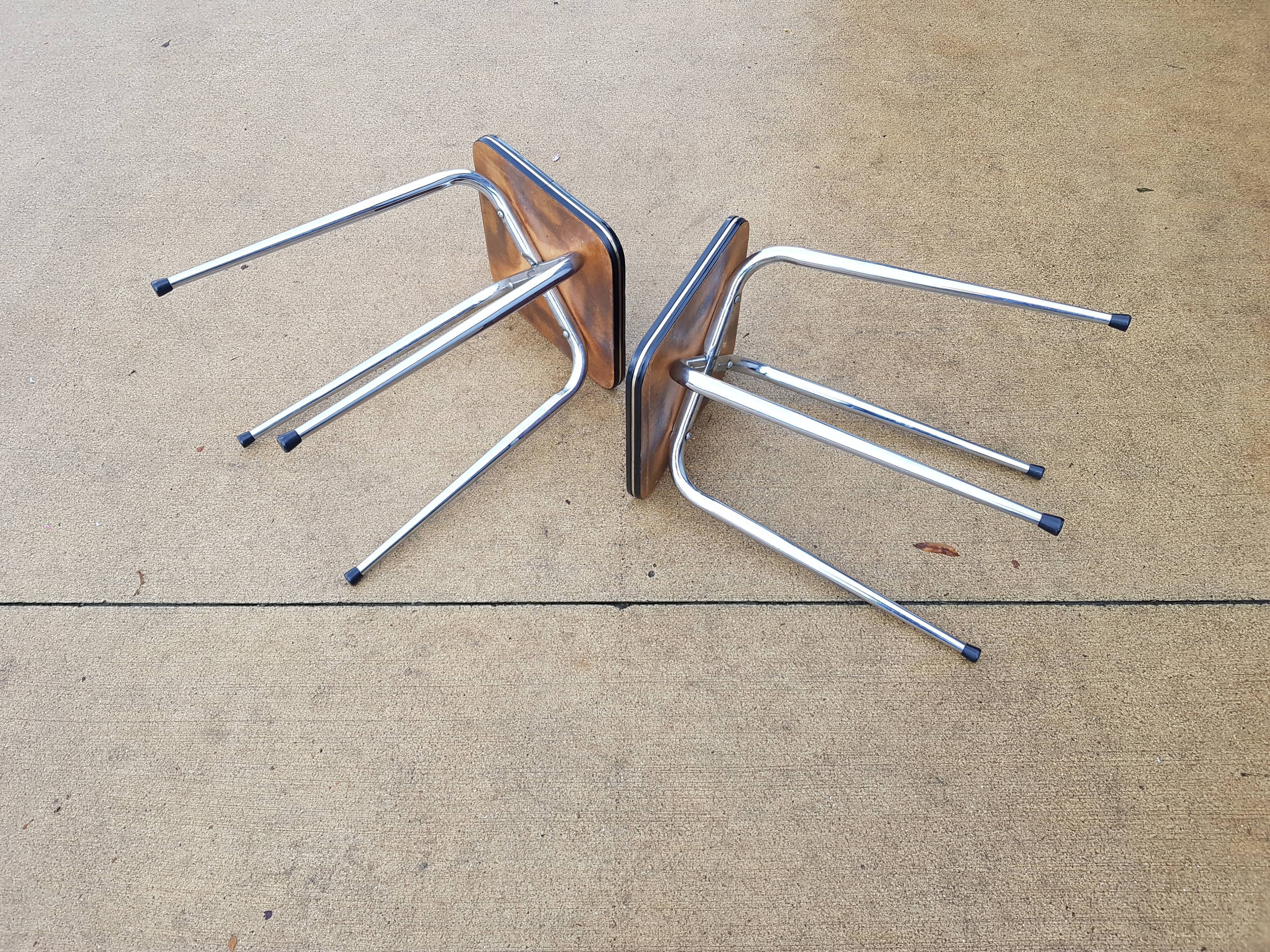 Lot de 2 tabourets formica, années 1970