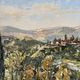 Provençal village landscape, knife oil painting signed René Lechair.