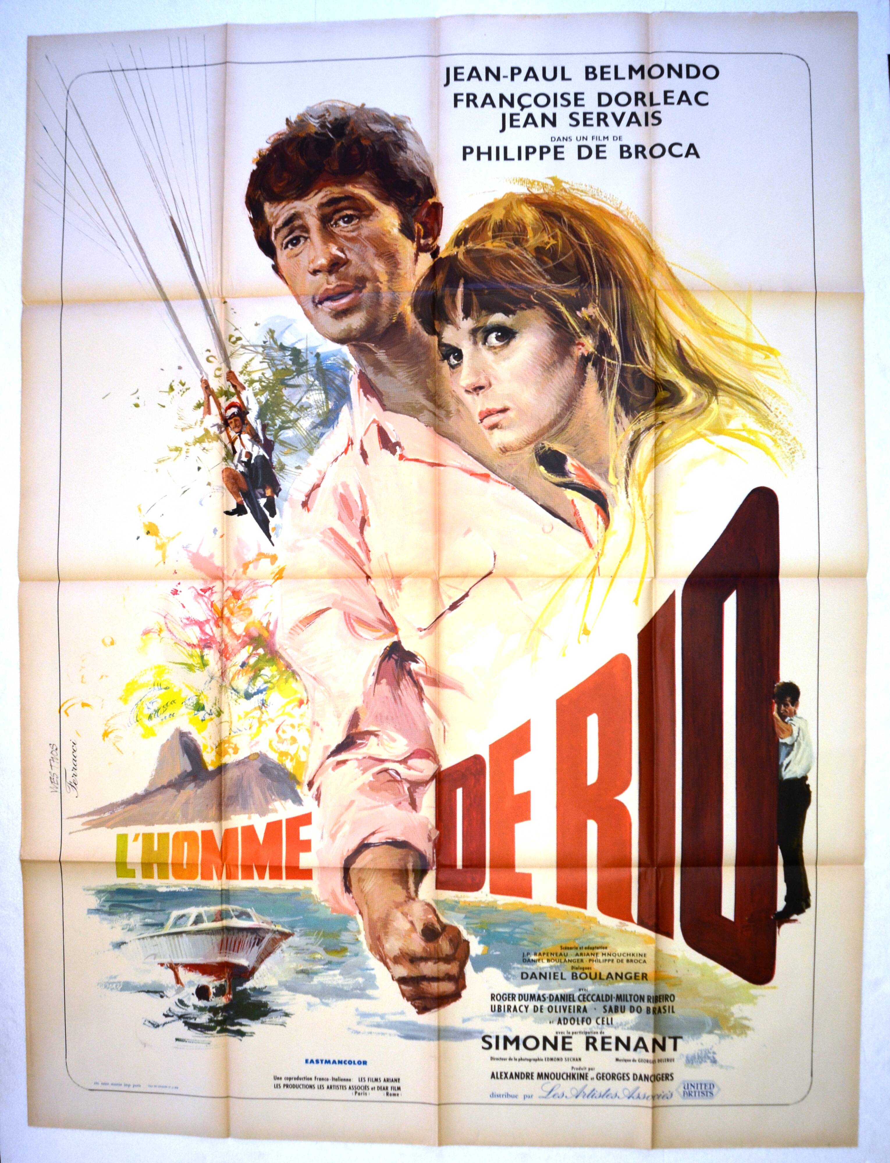Original film poster "The Man of Rio "1964 Jean-paul Belmondo, Dorléac...