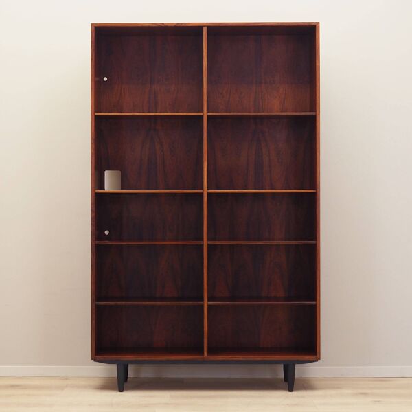 Bibliothèque en palissandre, design danois, années 1970, fabriquée par Omann Jun