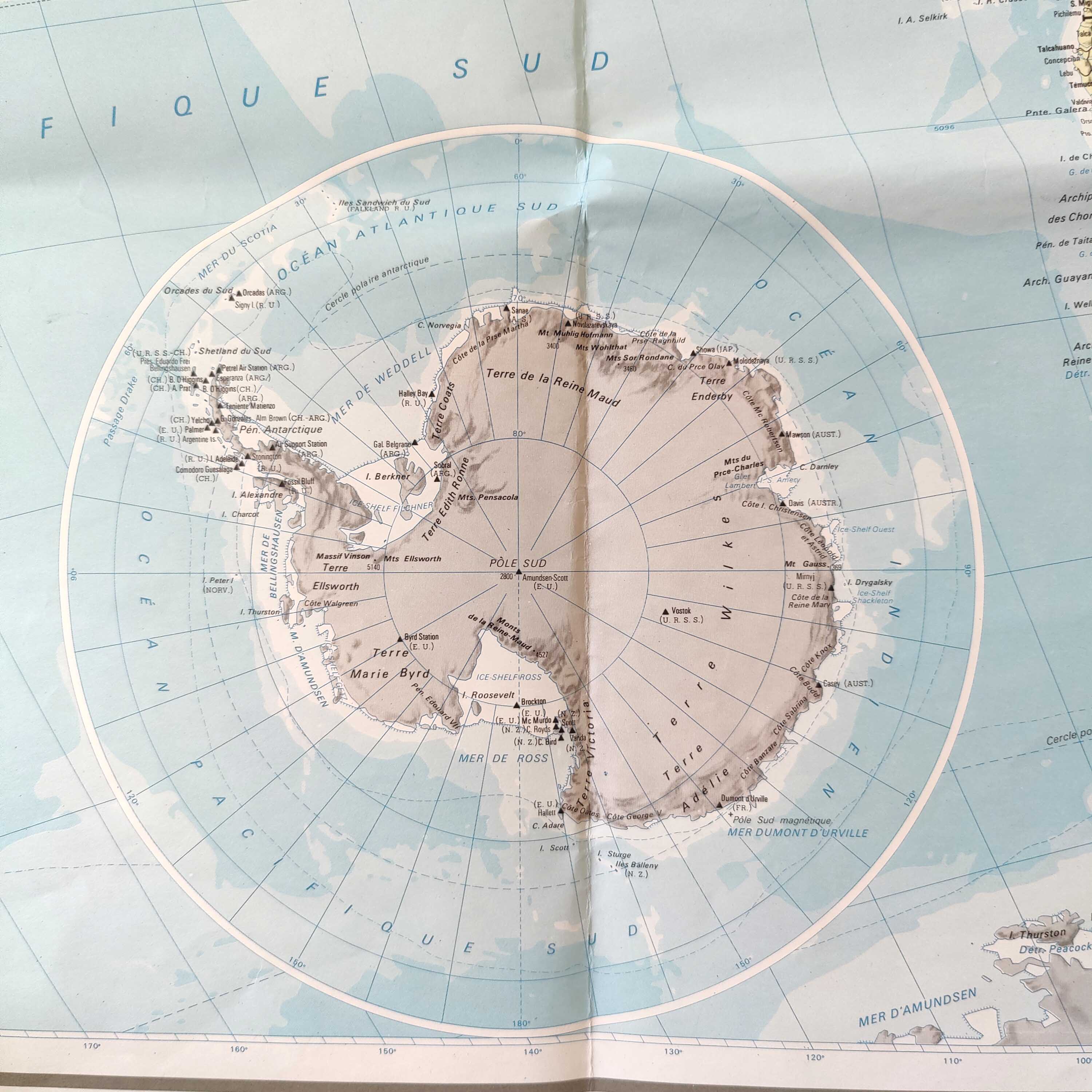 Map planisphere the vintage world 127x81cm 70s