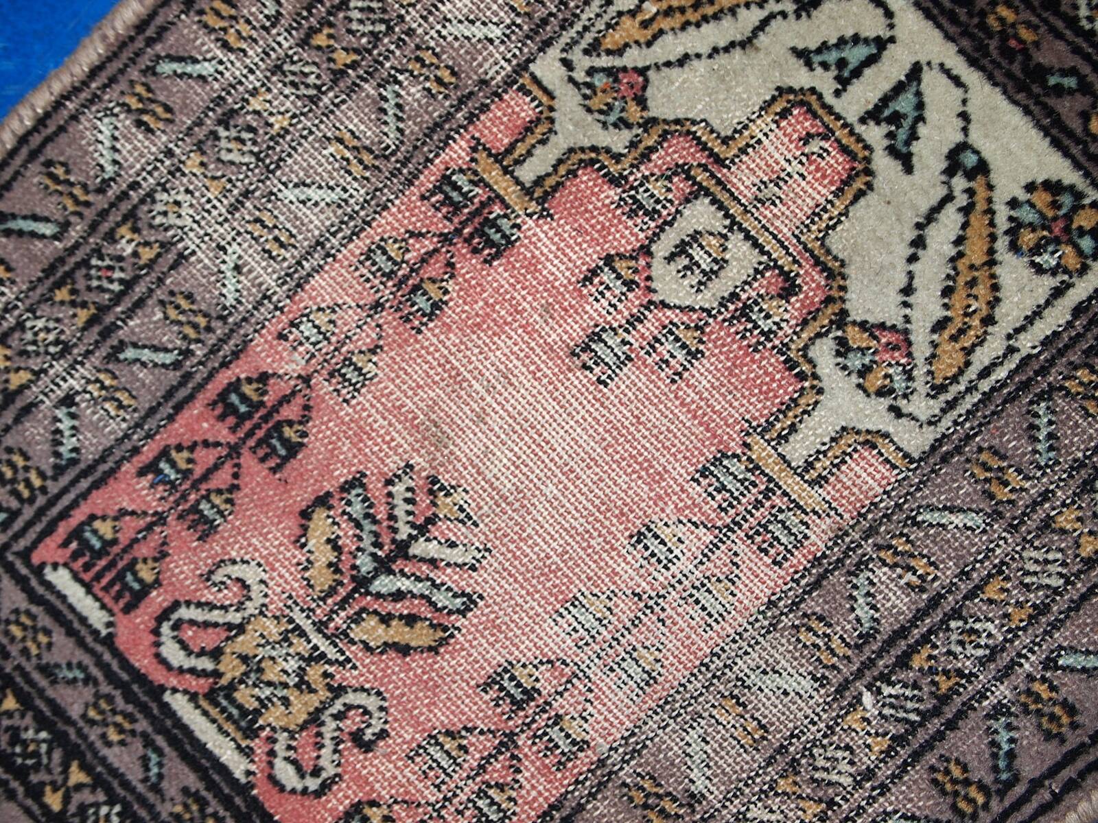 Tapis de Prière Vintage Bukhara en Laine, Années 1950, Pièce Authentique