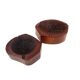 Organic modern set of 2 wood ashtrays, France 1970s