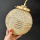 Vintage globe suspension in yellow and gold in Clichy glass