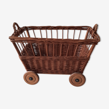 Basket with toys with wheels