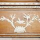 Victorian antique fireplace in tarred pine and sculpted gesso.
