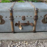Old wooden travel trunk
