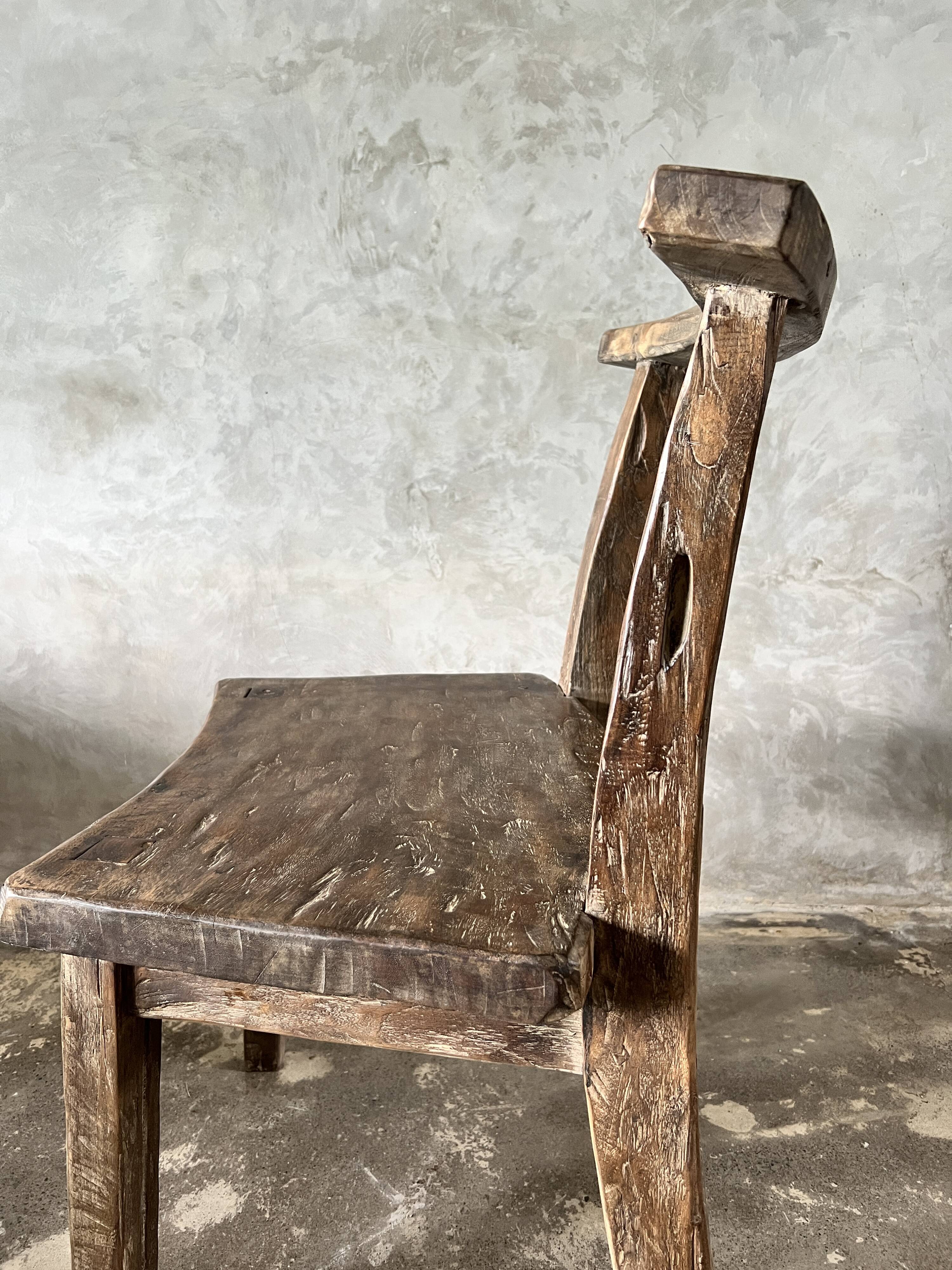Large old teak chair or armchair H84 L60
