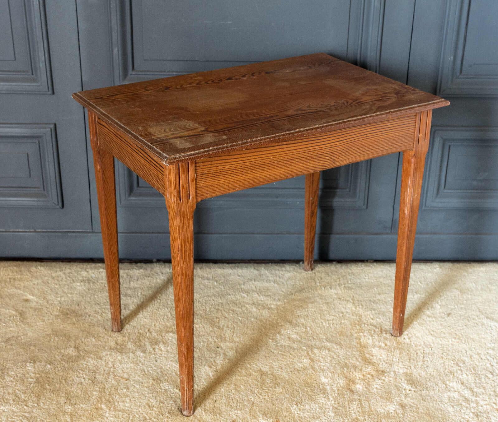 Parisian table pitchpin desk 1 drawer 1900