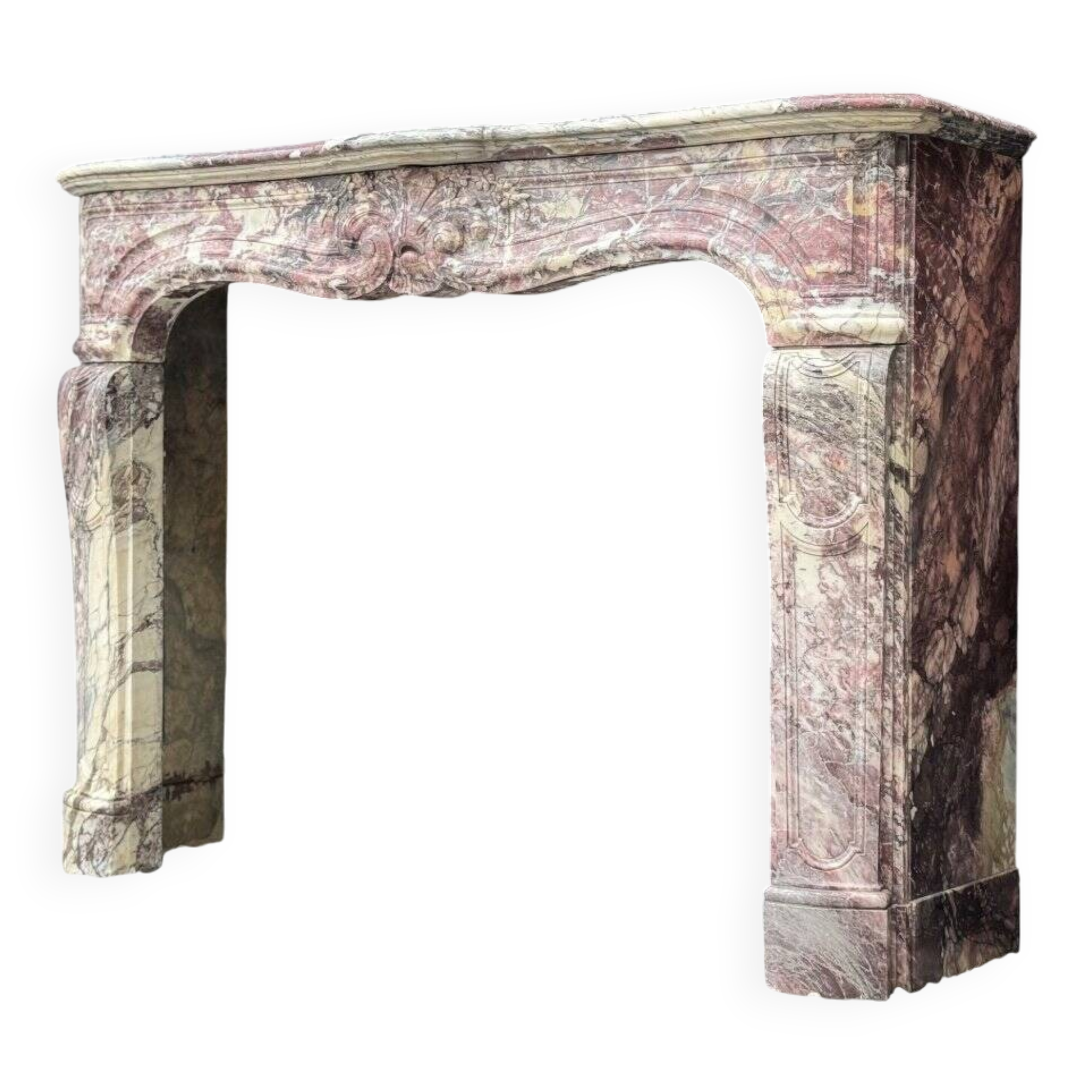 Regency Fireplace in Violet Breccia Marble, 18th Century