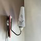 Danish Modern teak opaline glass wall sconce