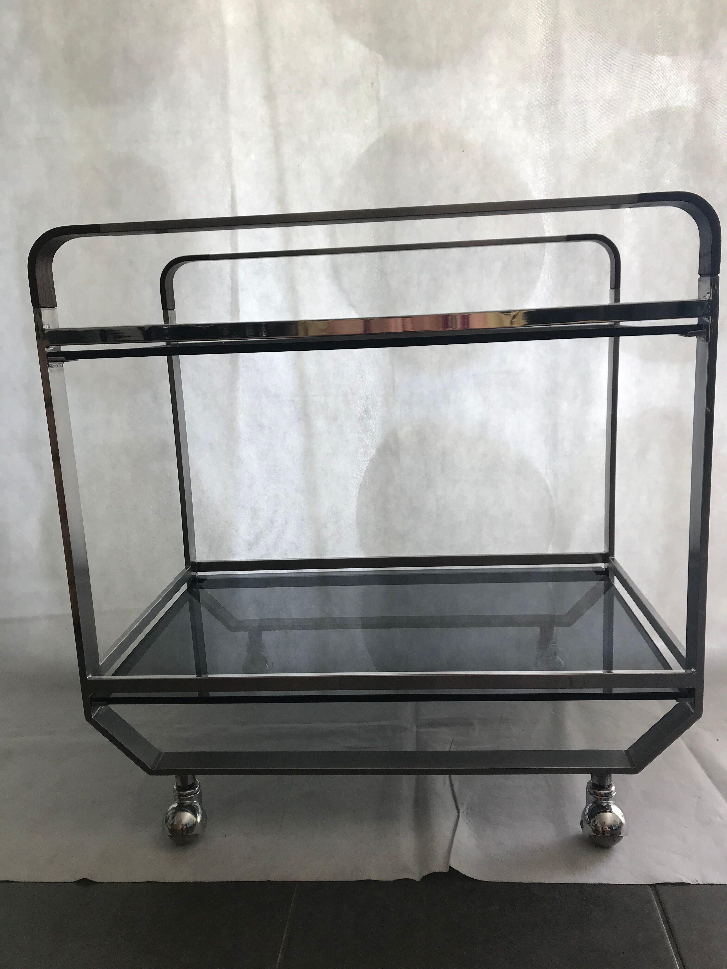 Dessert or metal and wood rolling bar 1970