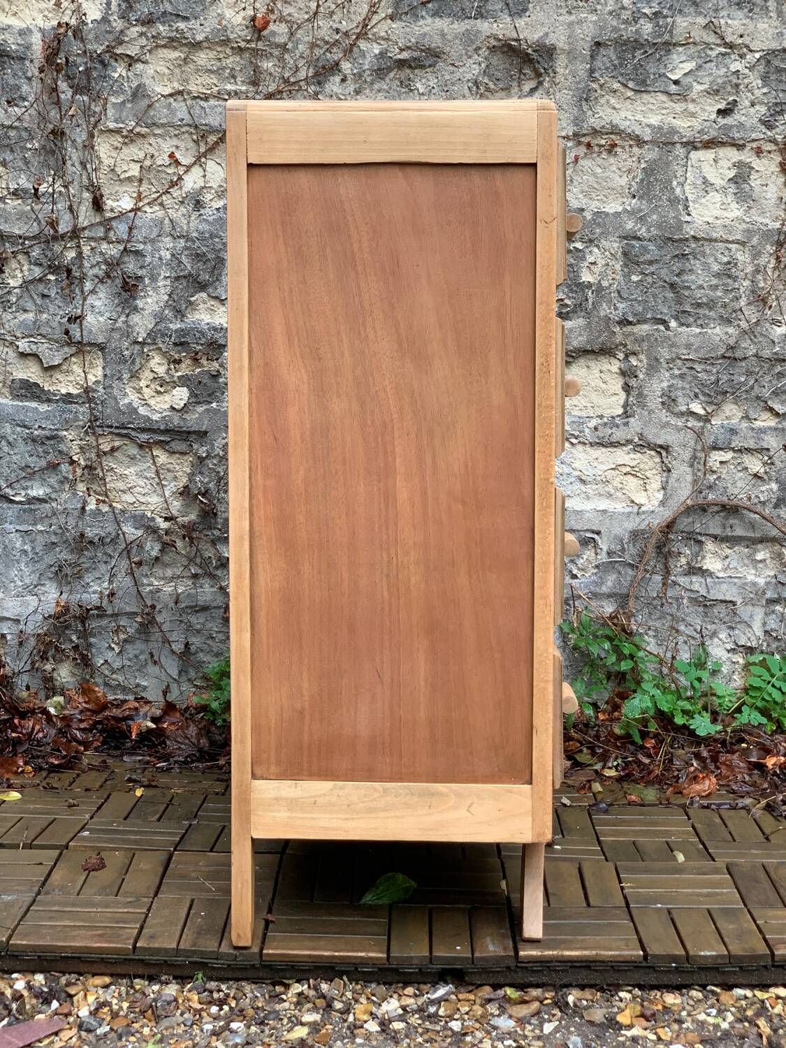 Raw wood art deco chest of drawers