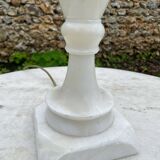 Vintage white alabaster baluster lamp 1969-70