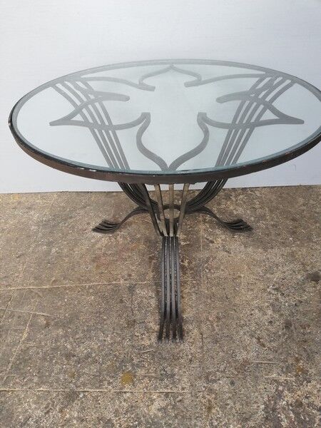 Table low wrought iron era art deco 1930/40