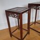 3 Chinese nesting tables in wood and brass.