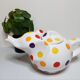 White polka dot Elephant teapot, vintage French