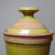 Decorative pot vintage two-tone glazed stoneware spice box handmade signed
