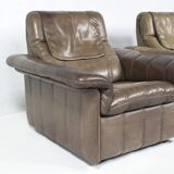 Pair of buffalo leather lounge chair 1970's