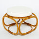 Sofa and italian poufs bamboo curly wool around 1960